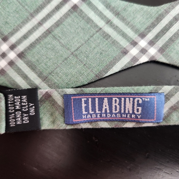 Sage Green and White and Gray Bow Tie - Picture 3 of 4